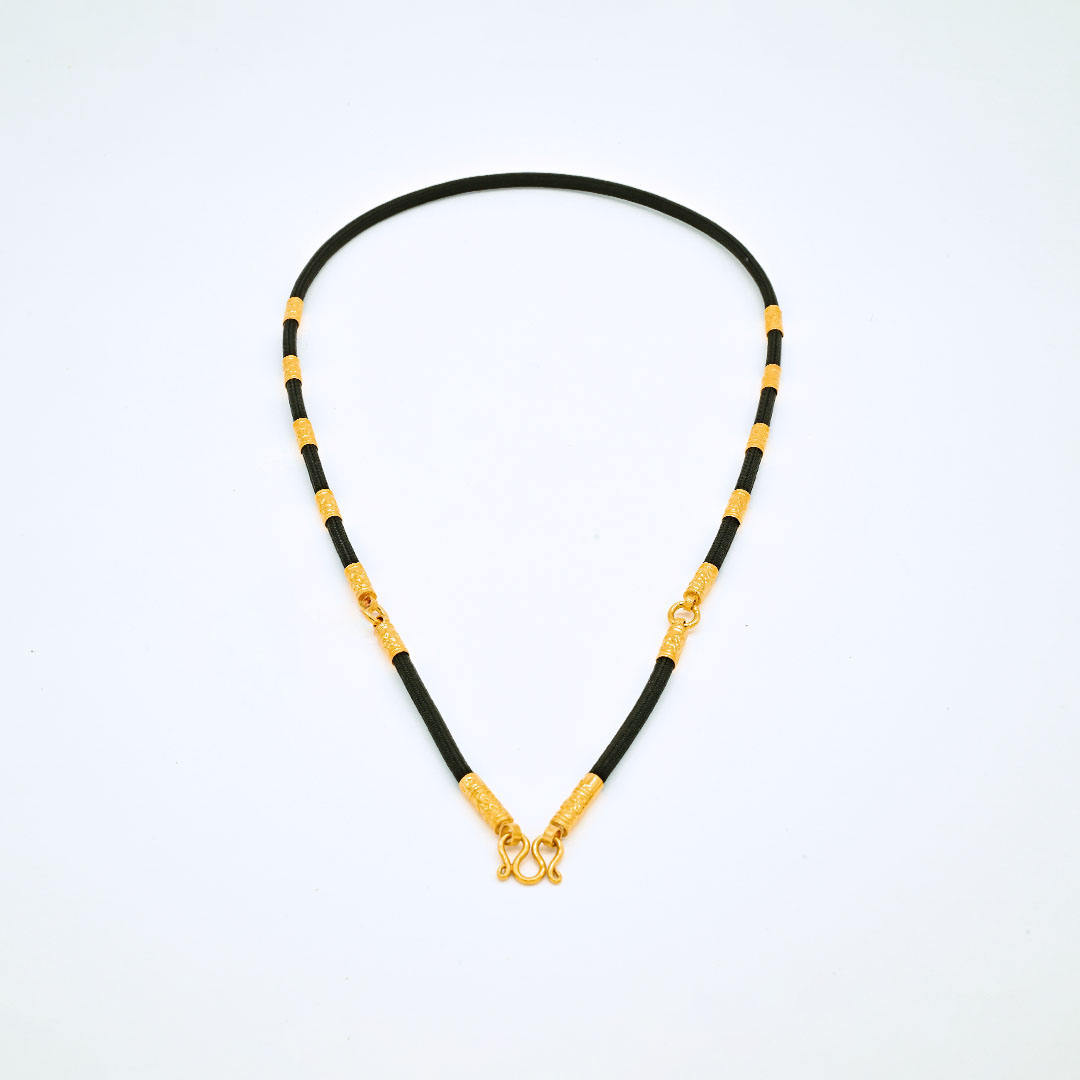 สร้อยเชือกร่มคั่นปล้องทองแบบมีห่วง