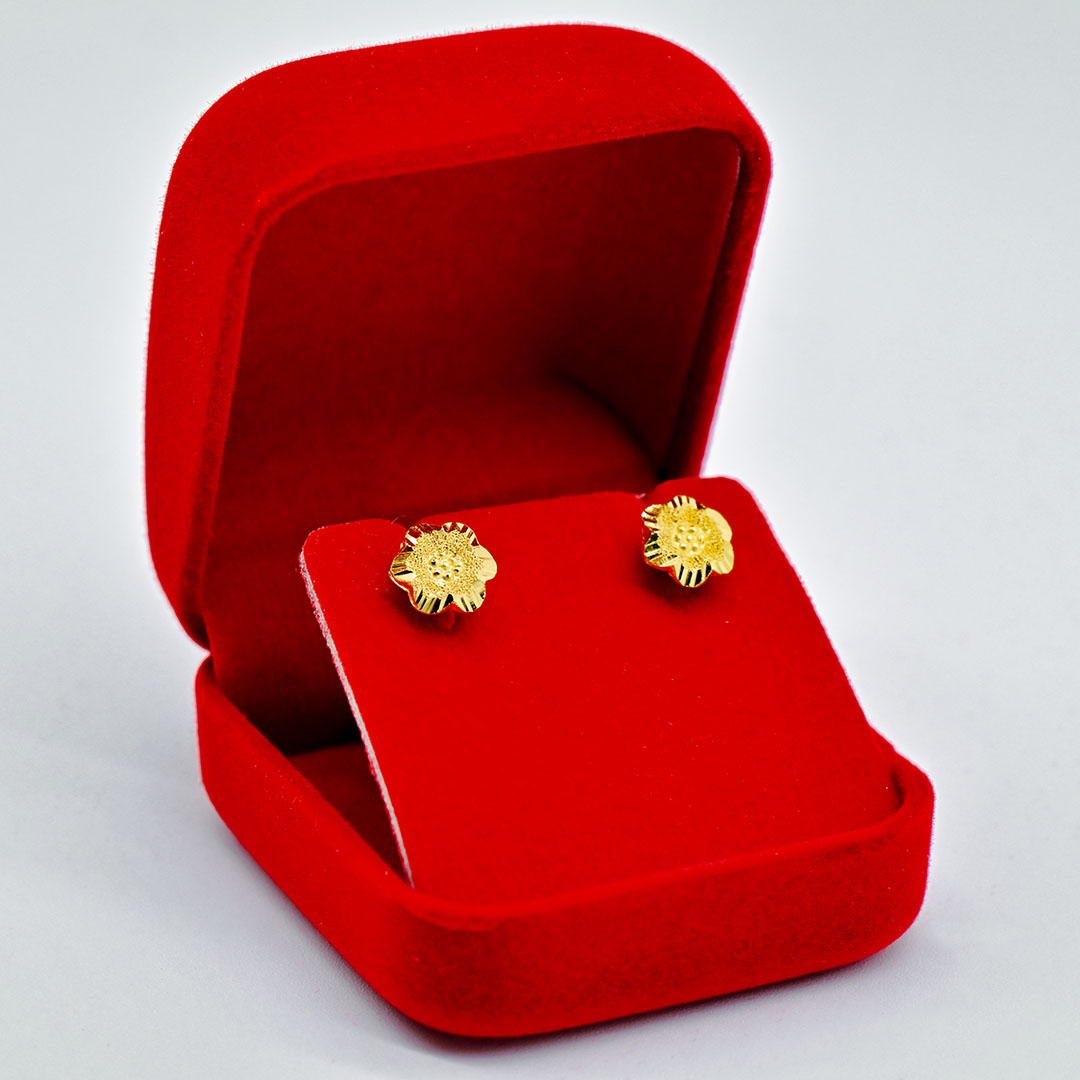 ต่างหูดอกไม้พ่นทราย